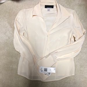 Jones New York Silk cream button down blouse